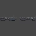 3D Rendered Military Tanks Featuring Gray Main Tank With Cross Markings And Background Tanks