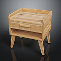 Modern Wooden Bedside Table With Drawer And Open Shelf Light Wood Design