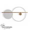 Modern Wall Lamp with Circular Gray Panel and White Ring Design Elements