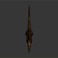 Spinosaurus Dinosaur 3D Model Standing Pose With Open Mouth And Orange Striped Sail