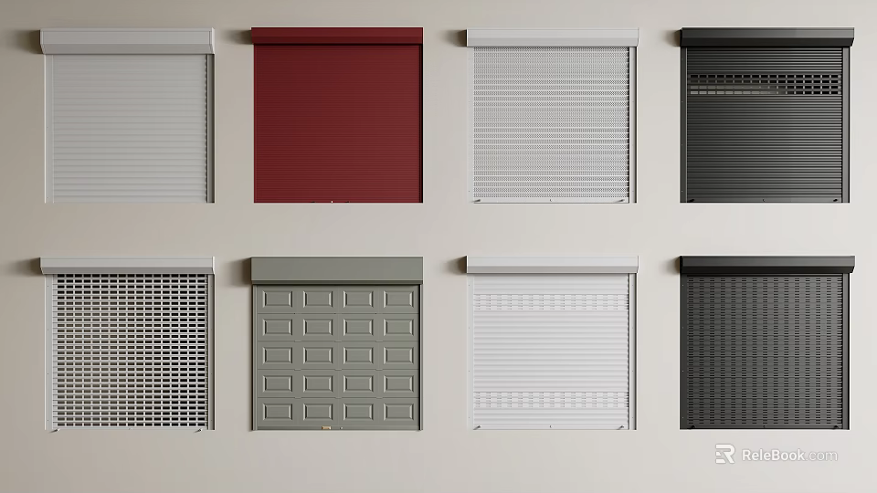 Various Styles Of Window Blinds With Colorful Patterns And Designs For Home Decoration 3d model 