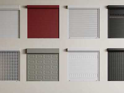 Various Styles Of Window Blinds With Colorful Patterns And Designs For Home Decoration 3d model