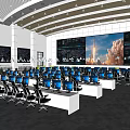 modern command center monitoring command center 3d model