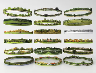 Modern Other Background Landscape Background Surrounded by Plants Background 3d model