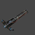 Futuristic Sci Fi Weapon With Metallic Body Blue Energy Core And Detailed Structure