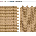Tan Tile Wall Surface With Herringbone And Brick Pattern Design 3d model