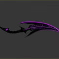 Futuristic Sci Fi Weapon with Purple Glowing Blade and Black Handle Design