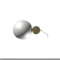 Modern Table Lamp With Spherical Cream White Shade And Brass Base Design 3d model