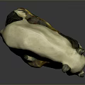 Game Movie Panda Character White Body Black Ears Limbs Standing On Orange Black Textured Rock
