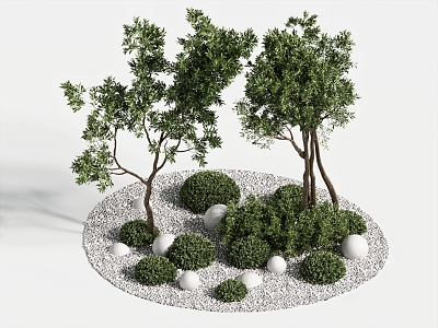 Landscape tree altar green plant pile goose soft stone shrub model