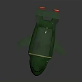 Futuristic Green Water Vehicle With Streamlined Design Wings And Red Engines