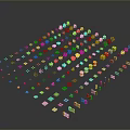 Colorful Scene Components With Various Shapes And Design Elements For Models