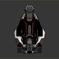Single Chair With Futuristic Design Red White Stripes Black Backrest Metallic Base