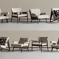 Modern Leisure Chairs With Wooden Frames And Upholstered Seats In Various Styles
