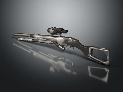 Modern Tactical Rifle With Metallic Finish And Scope For Precision Shooting 3d model