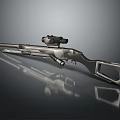 Modern Tactical Rifle With Metallic Finish And Scope For Precision Shooting