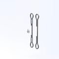 Industrial Equipment Steel Wire Rope Slings With Metal Clamps And Small Hook