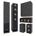 Jamo Floor Standing And Bookshelf Speakers With Fabric Grilles Wooden Base Modern Design