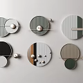Modern Minimalist Circular Wall Decorations with Neutral Tones and Geometric Elements 3d model