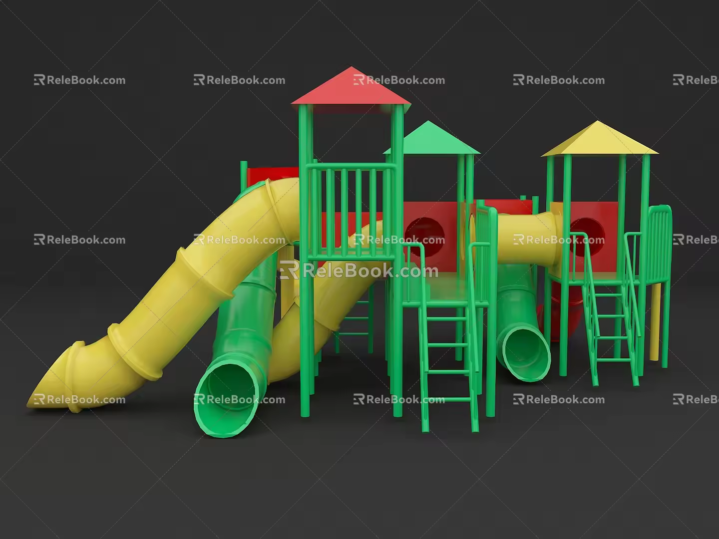 Children'slide amusement park slide indoor slide amusement equipment unpowered slide 3d model
