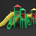 Children'slide amusement park slide indoor slide amusement equipment unpowered slide 3d model