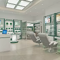 Modern Meitu Shi Specialty Store Interior Featuring Marble Reception Counter Display Shelves And Paint Products