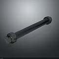 Industrial Metal Steel Bolt With Cylindrical Shaft And Polished Shiny Surface On Reflective Base