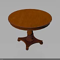 Traditional Round Wooden Table With Central Pedestal Base And Classic Design