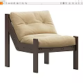 Beige Upholstered Accent Chair With Wooden Frame And Button Tufted Design Details