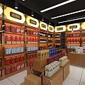 Modern Liquor and Tobacco Store Interior With Shelves Full Of Various Products And Display Counters