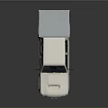 White Double Cab Pickup Truck With Cargo Bed And Roof Rack Design