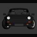 Gray Classic Sports Car With Rear Spoiler And Shiny Wheels