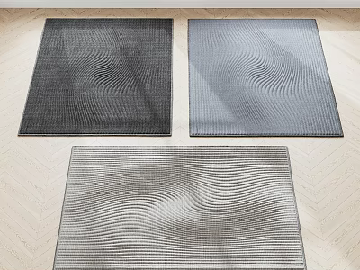 Square Rugs With Different Colors And Wave Patterns For Modern Home Decor 3d model