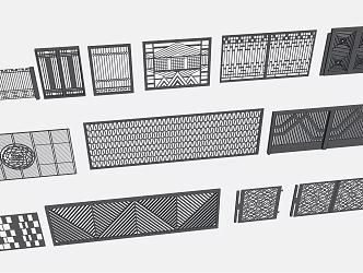 New Chinese Style Gate Iron Gate 3d model