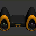 Ergonomic Black And Yellow PC Gaming Controller With Modern Design RGB Lighting Dual Analog Sticks