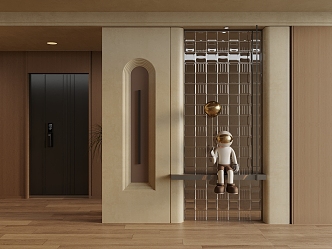 Silent Wind Entrance Partition Wall Glass Brick 3d model