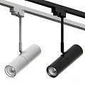 Sleek Modern Track Mounted Spotlights in White and Black Adjustable Design