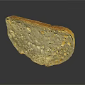 Artisan Bread Slice With Golden Crust And Airy Texture On Black Surface