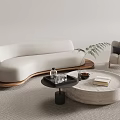 Quiet wind sofa tea table combination 3d model