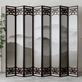 New Chinese-style screen partition 3d model
