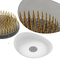 Curved Bowl Shaped Garden Ornaments With Golden Spiky Decorative Elements