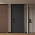 Three Security Doors With Brown Black Beige Colors And Modern Design