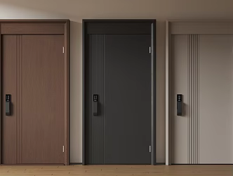 Modern Minimalist Entry Door Middle Ancient Anti-theft Door Top Single Door Sub-mother Door Password Door 3d model