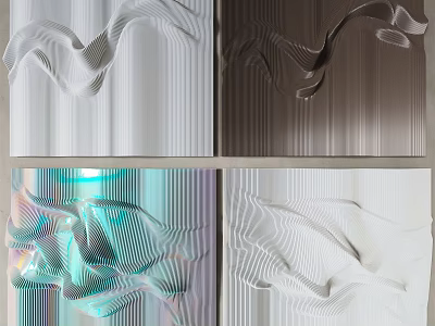 Modern Abstract 3D Textured Wall Decor With Wavy Patterns And Multicolor Designs For Interior 3d model