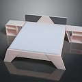 Modern Double Bed With Sleek Headboard And Side Bedside Tables Design 3d model