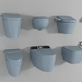 Modern Blue Toilet Interior Design With Wall Mounted Styles And Different Variations
