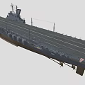 Aircraft Carrier Warship 3D Model With Flight Deck And Tower Structure 3d model