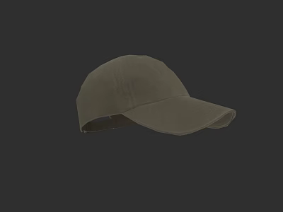 Gray Baseball Cap With Simple Design Against Black Background 3d model