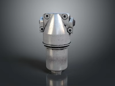 Public Facility Industrial Metal Component Featuring Conical Top And Bolted Structure Design 3d model