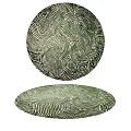 Green Round Rug With Black Wavy Pattern For Modern Home Decor 3d model
